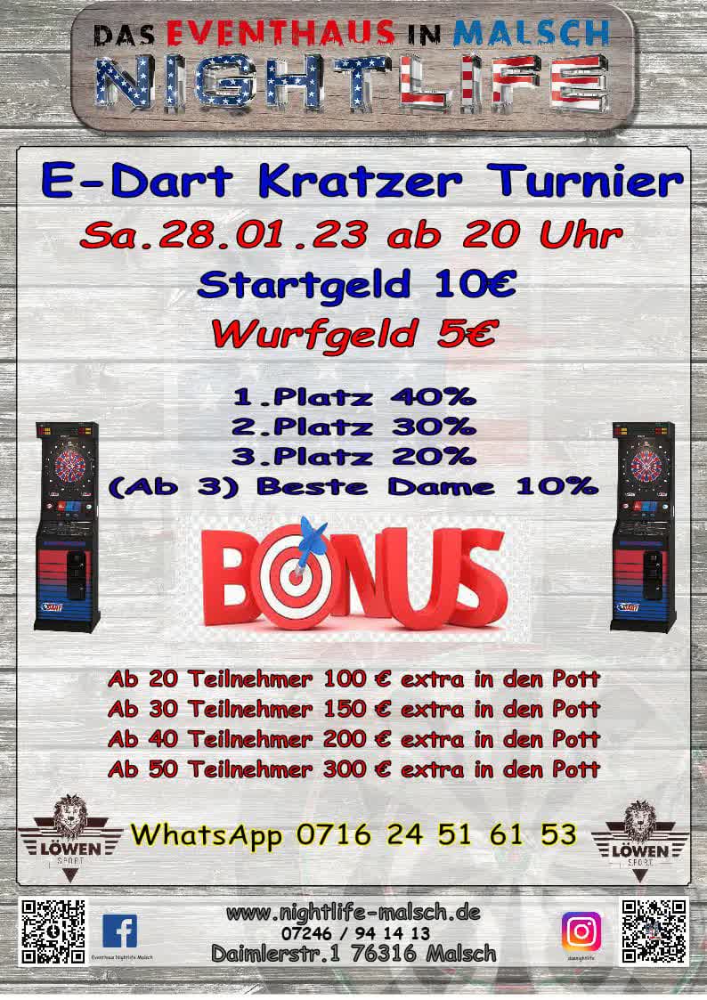 E-Dart Kratzer Turnier