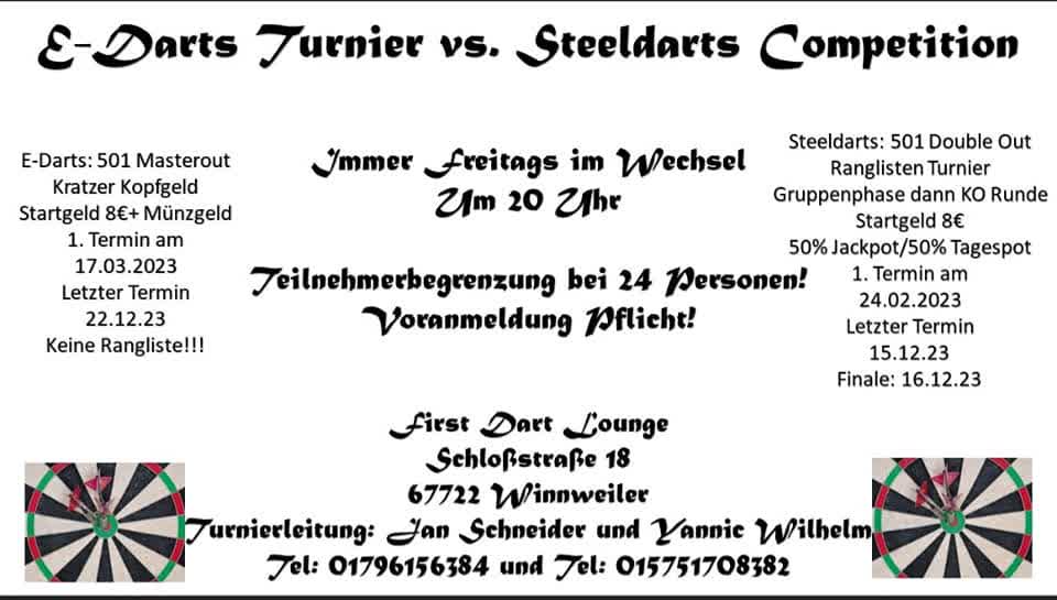 E-Darts Turnier vs. Steeldarts Competition
